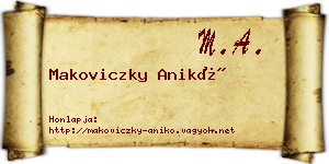 Makoviczky Anikó névjegykártya